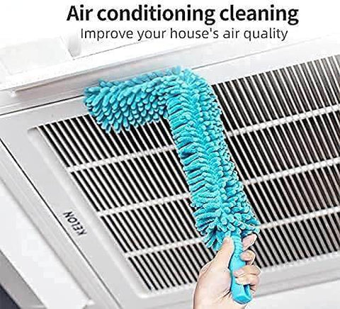 Foldable Microfiber Fan Cleaning Duster Flexible Fan mop for Quick and Easy Cleaning of Home, Kitchen, Car, Ceiling, and Fan Dusting Brush with Long Rod, Multicolour
