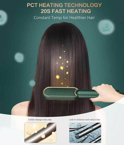 Hair Straightener, Hair Straightener Comb For Women & Men, Hair Styler, Straightener Machine Brush/Ptc Heating Electric Straightener With 5 Temperature