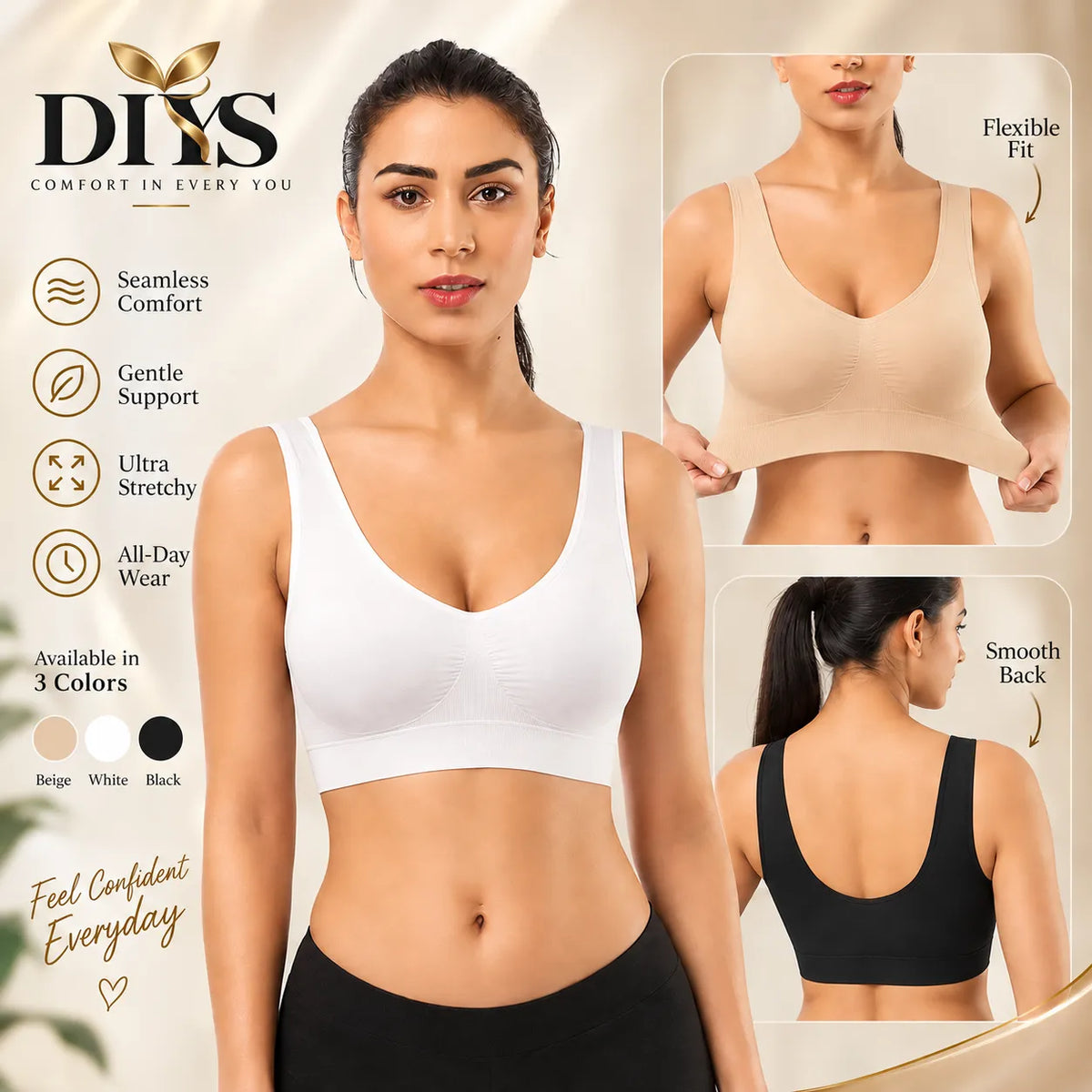 DIYS Cloud Soft Seamless Bra – Wireless Everyday Comfort
