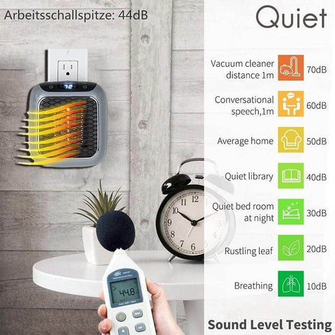 Handy Heater Turbo 800 Watts Outlet Small Space Heater with Adjustable Thermostat, Programmable 12-Hour Timer, Auto Shut Off - Quiet & Space-Saving Mini Heater