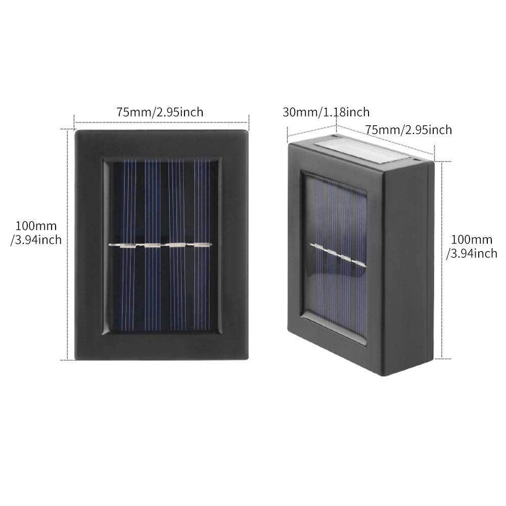 Solar Solar Wall Light Exterior Porch Lights Fence Fixture Deck Patio Decor Water Resistant Modern Sconce for Outdoor Backyard Garden (Pack of 1)