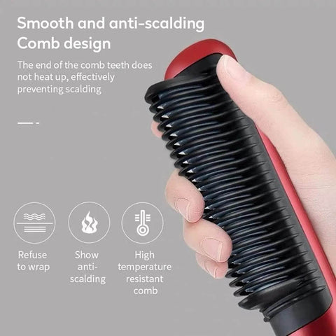 Hair Straightener, Hair Straightener Comb For Women & Men, Hair Styler, Straightener Machine Brush/Ptc Heating Electric Straightener With 5 Temperature