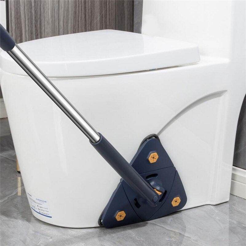 360 Degree Rotatable Adjustable Triangle Cleaning Mop with Stainless Steel Long Handle Push-Pull Squeezing Cleaning Mop Dry & Wet Mop Floor Windows Ceiling