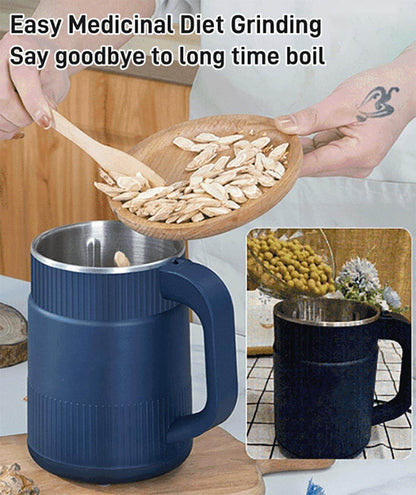 Portable Electric Spice Grinder with Handle | Stainless Steel Grain Mill for Coffee Beans, Spices & Cereals