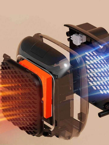 Handy Heater Turbo 800 Watts Outlet Small Space Heater with Adjustable Thermostat, Programmable 12-Hour Timer, Auto Shut Off - Quiet & Space-Saving Mini Heater