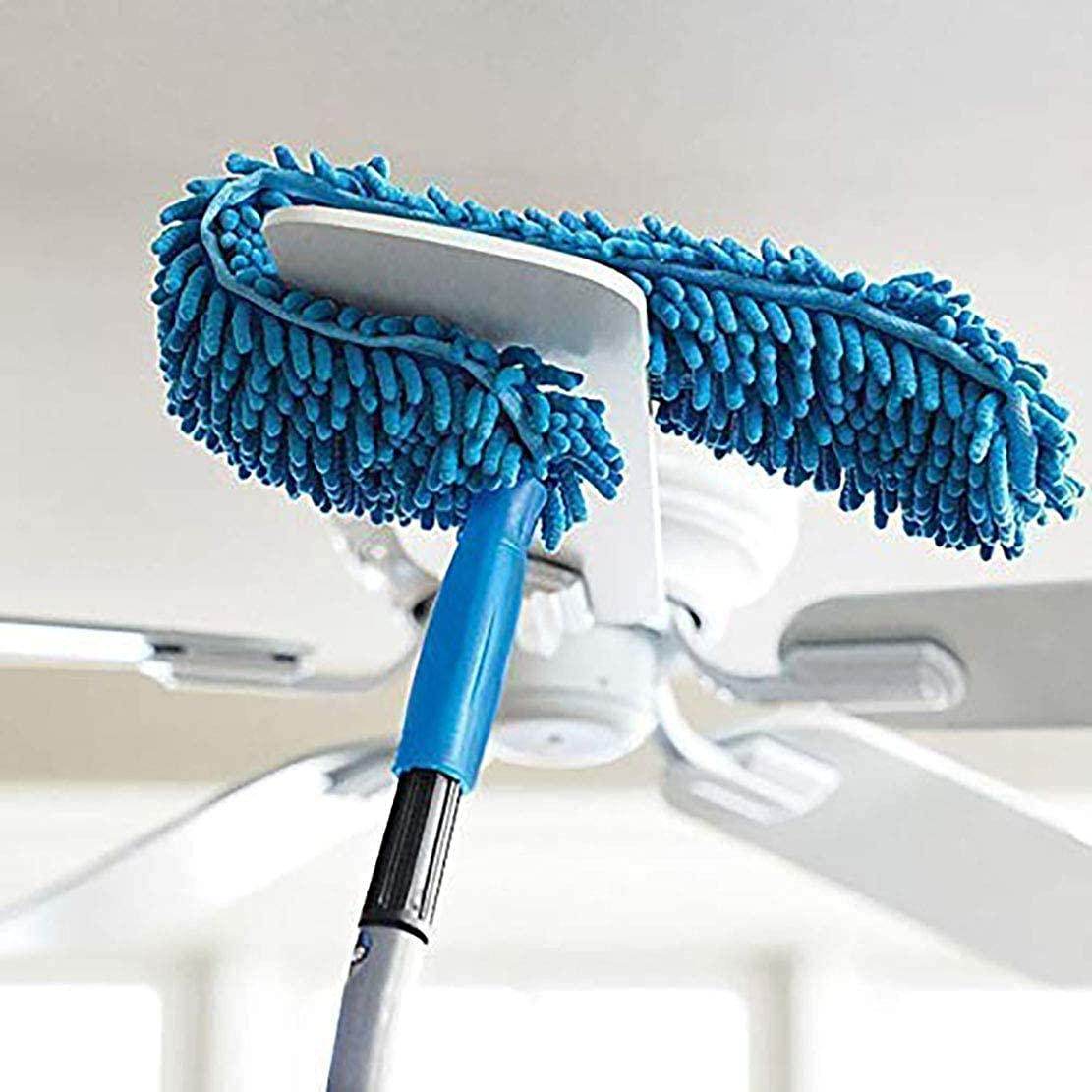 Foldable Microfiber Fan Cleaning Duster Flexible Fan mop for Quick and Easy Cleaning of Home, Kitchen, Car, Ceiling, and Fan Dusting Brush with Long Rod, Multicolour