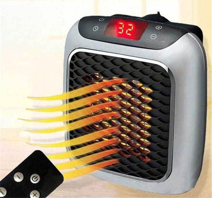 Handy Heater Turbo 800 Watts Outlet Small Space Heater with Adjustable Thermostat, Programmable 12-Hour Timer, Auto Shut Off - Quiet & Space-Saving Mini Heater